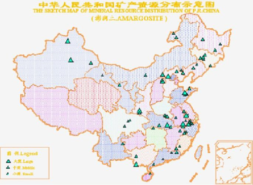 膨潤土資源分布示意圖